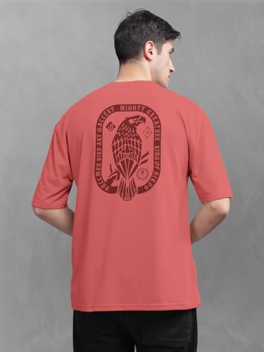 Image of BULLMER Trendy Front and Back Printed Oversized Round Neck T-Shirt for Men - Pack of 2