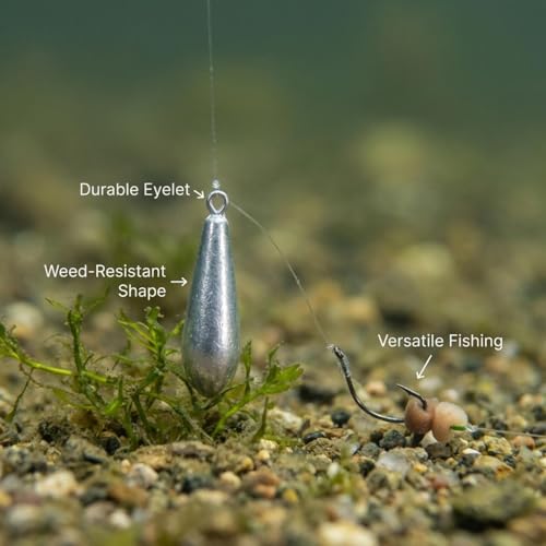 Plombs de pêche goutte d'eau pour poisson-chat et bar en eau douce - 6