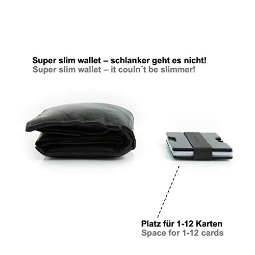 Premium Aluminium Creditcardhouder met Muntvak en Geldclip Nano - RFID NFC-bescherming - Slanke Portemonnee Kaarthouder - Viltbescherming tegen Kaartslijtage - Pasjeshouder Heren Mannen Dames Vrouwen (Zwart) - Image 6