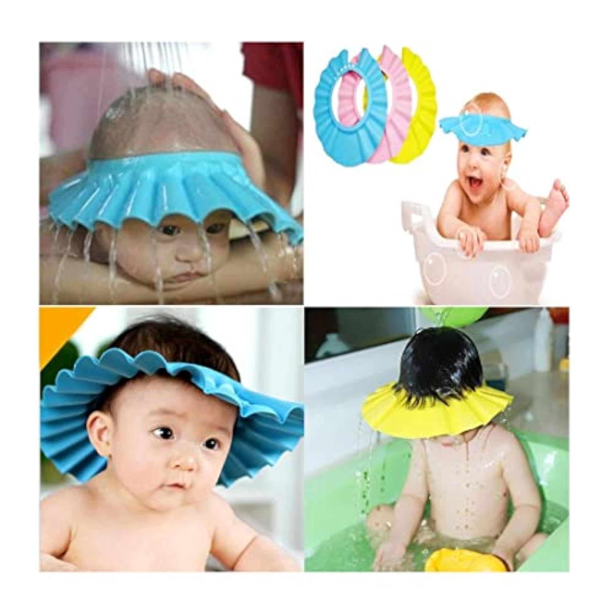 Baby Bath Shower Cap, Adjustable Visor Hat for Protection