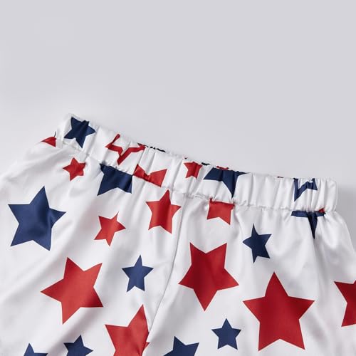 Image of Piacakece 4th of July Women Outfit Short Sleeve Button Shirt Matching Shorts Satin Pajama Sets Women July Fourth Clothes