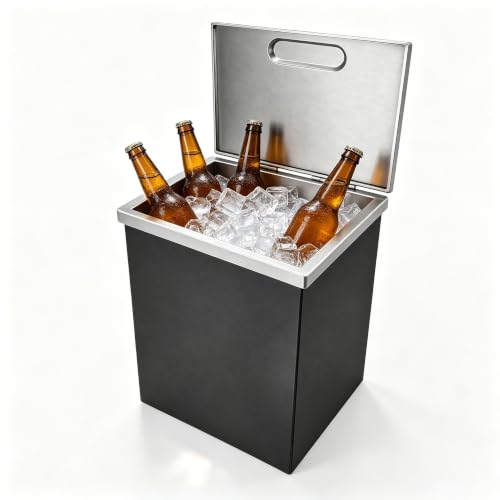 Drop in Ice Chest, 30 QT Stainless Steel Ice Bin with Cover
