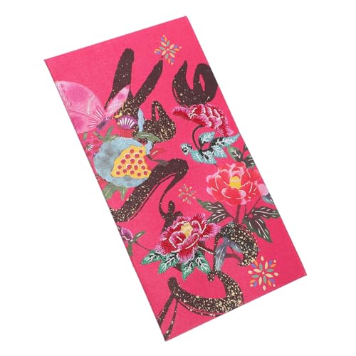 ZUNOXAZ 風刺繍製結婚式用赤い祝儀袋 多用途現収納ポーチ おしゃれで丈夫なご祝儀袋 結婚祝い 新年 訪問用 バッグ