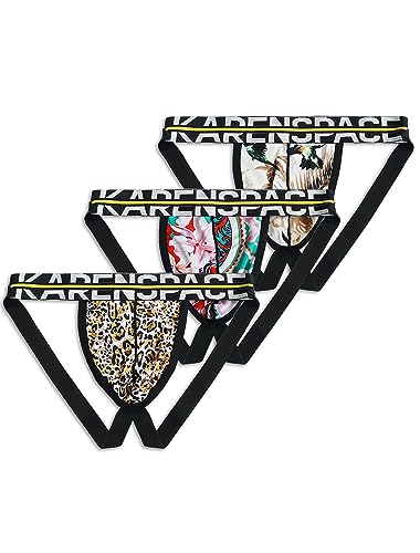 Jockstraps for Men Underwear with Printed, Breathable Mens Jockstrap Ice Silk Bulge Pouch Athletic Supporters