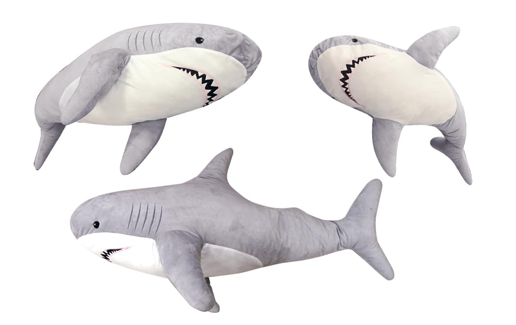 Amazon.co.jp: GIGAシャーク グレー 140cm BIGぬいぐるみ クッション