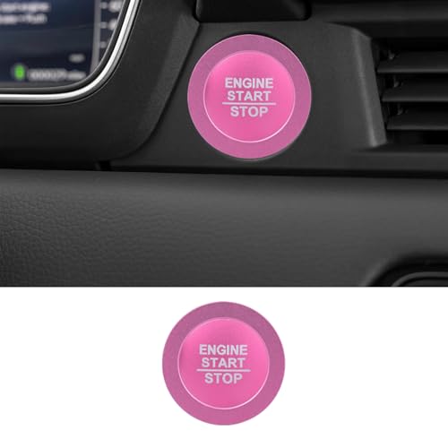 Image of for Honda 2026 Passport /2026 Pilot Interior Accessories, Aluminum Alloy one-Button Start Cover /Ring, air Conditioning knob, 5-piece Set (Pink)