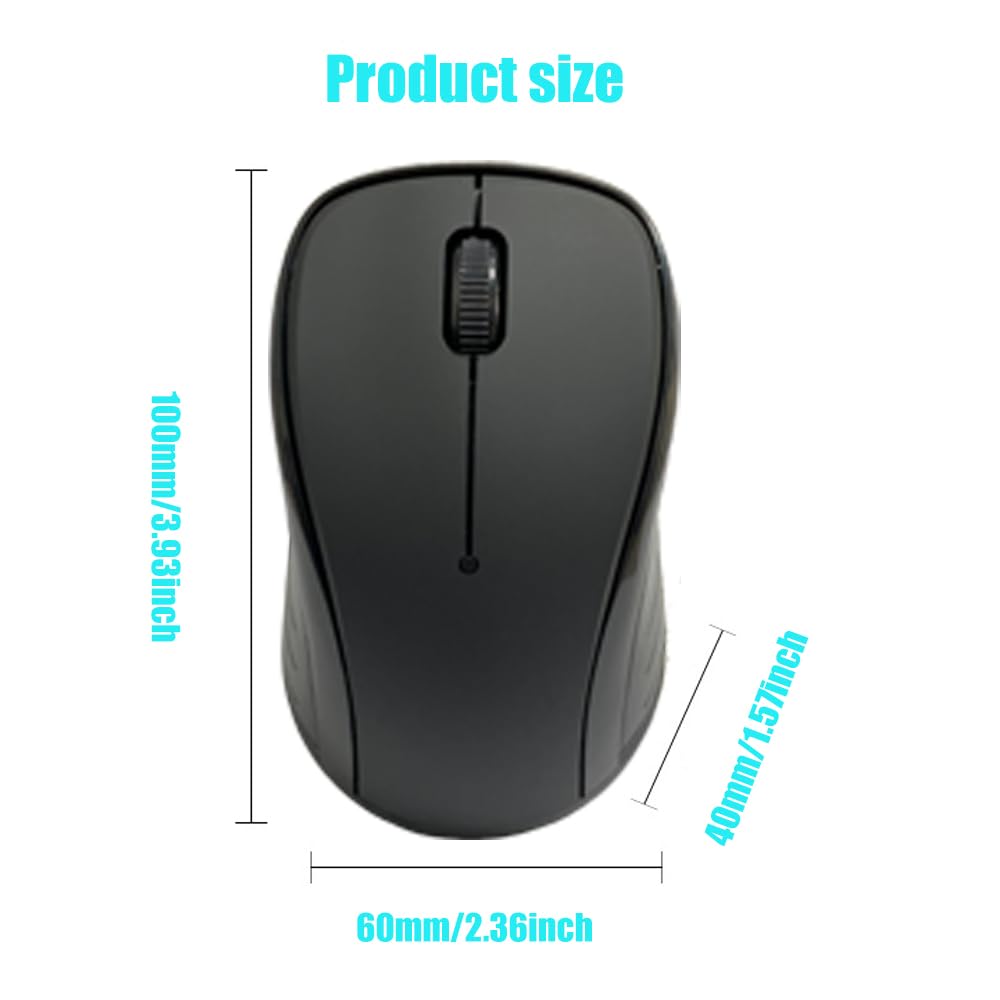2.4G Desktop and Laptop Wireless Mouse, ergonomic for Lenovo Dell HP Samsung and other well-known brands of laptops and desktop computers. (Black)