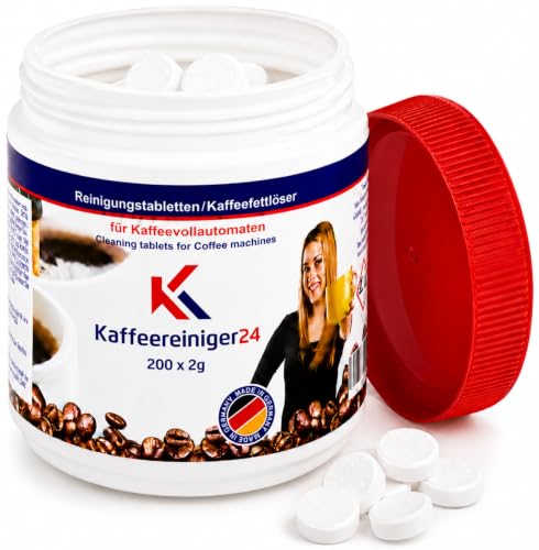 200 Reinigungstabletten 2g für Kaffeevollautomaten & Kaffeemaschinen nur 8 Cent je Reinigung Kompatibel mit Jura Siemens (auch EQ Series) Melitta Krups Bosch Miele uvm.