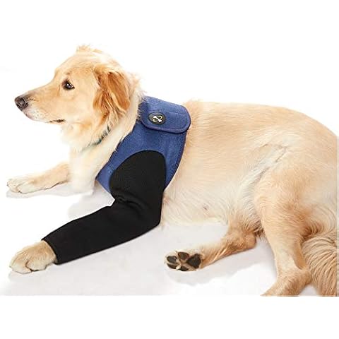 Coodeo Dog Recovery Suit, Cone Collar Alternative, Abrasion Resistant Dog Recovery Sleeve, Washable 2.5mm Thick and Waterproof, Pet Wounds Prevent Licking, Bite, Being Wet and Infected (S) Cover