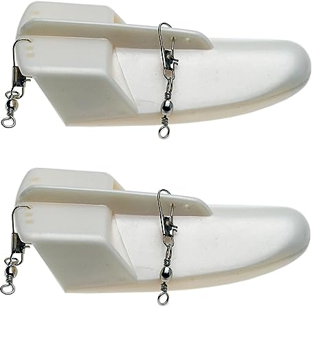 Set da 2 Affondatori Idrodinamico Stim Medio per la Pesca a Traina Divergente Artificiale Bianco Scarpetta Trainetta