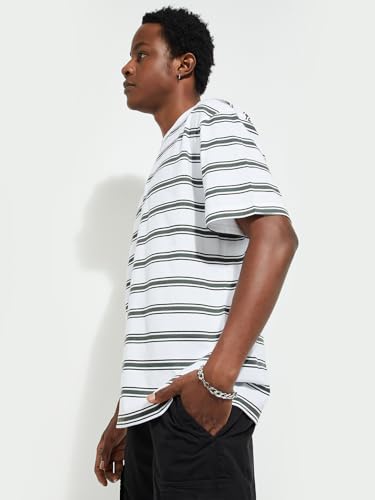 Image of Max Men Cotton URB N Oversized Striped T-Shirt