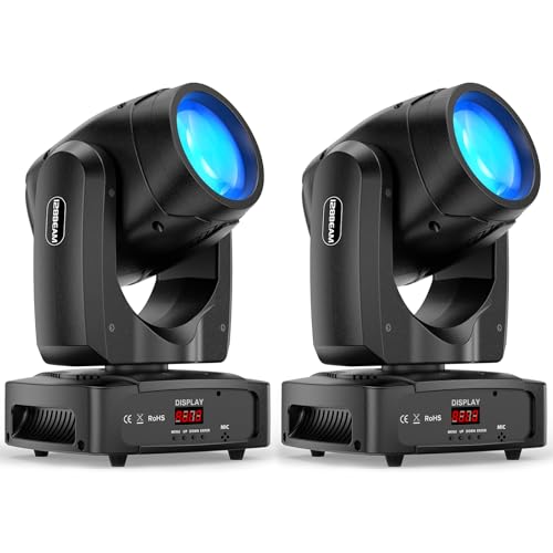 2 unidades 150W Cabeza Movil LED Beam DMX512 Luces Discoteca Luces Led Escenario RGBW Cabeza Led Discoteca con Prisma para DJ, Disco Party, Bar Club Nocturno