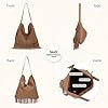 EVEOUT Damen Umhängetasche mit Quaste Synthetisches Wildleder in Übergröße Slouchy Western Style Crossbody Boho Fransen Hobo Tasche #3