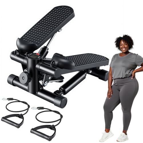 Image of OLIXIS Steppers for Exercise At Home Workout Equipment, Mini Stepper Exercise Machine for Senior Citizens, Twist Stepper with Resistance Bands, Cardio Weight Loss Equipment Home Fitness