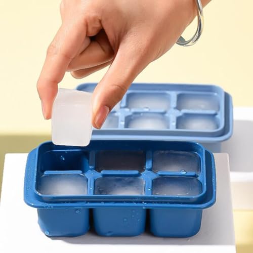 Molde para cubitos de hielo con tapa 6 cavidades 12.5x7.2x3.8 cm miniatura 3