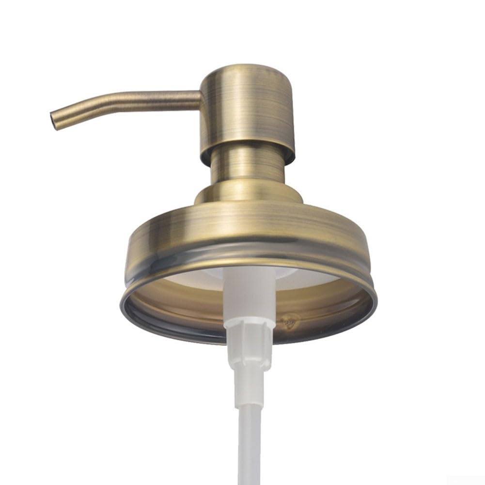 Stainless Steel Lotion Pump Head, Soap Dispenser Lids, Shampoo Press Nozzle, Sealed Anti-Rust Soap Dispenser Covers Canning Lids 74mm/2.91inch(Bronze)