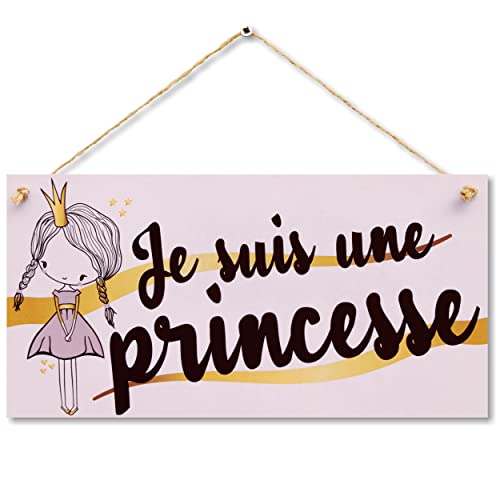 CARISPIBET Je suis une princesse enseignes pour la maison plaques décoratives décor d'interieurs...
