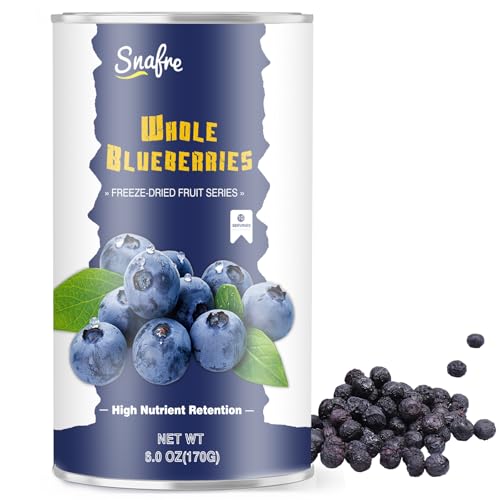 Freeze Dried Blueberries, 6OZ/170G Whole Frozen Blueberries, Freeze Dried Fruit