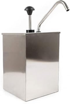 4L Commercial Stainless Steel Sauce Dispenser Pump Station,Single Head Hand Squeeze Condiment Dispensing Tool for Jam, Ketchup, Salad Dressings and Other Liquid Seasoning Sauces Manual
