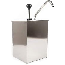 4L Commercial Stainless Steel Sauce Dispenser Pump Station,Single Head Hand Squeeze Condiment Dispensing Tool for Jam, Ketchup, Salad Dressings and Other Liquid Seasoning Sauces Manual