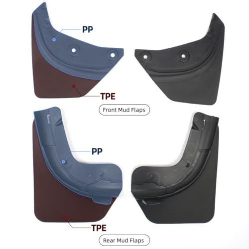 Image of Tesla Model 3 2024 2025 Accessories Mud Flaps, No Drilling No Tape Paint Protection All Weather Splash Guards Tire Protector Mudflaps for Tesla Accessories