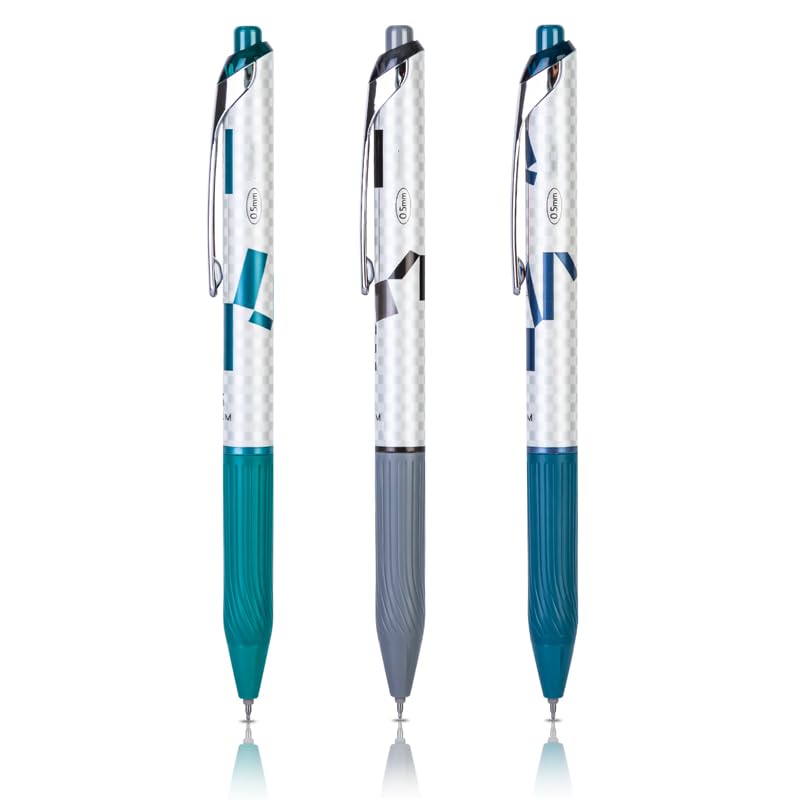 Gel Pens, Fine Point (0.5mm), with Quick Dry Black Ink, Retractable Rolling Ball Writing Pens, Smooth Cute Ink Pens for Office School, Gifts for Women Men, 3 Count (GE-01)