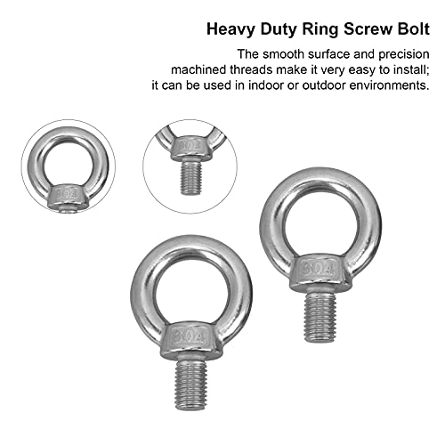 Image of M20 Stainless Steel Eye Bolt, 2Pcs Heavy Duty Lifting Ring Screws, Marine Grade 316 Shoulder Eye Bolts with Nuts, for Lifting Rigging Marine Hardware Pulley Bracket