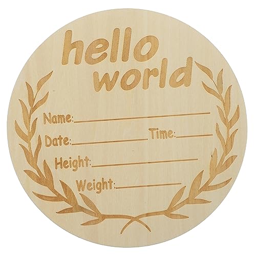 ULDIGI Newborn Welcome Sign Round Wooden Birth Announcement Board Baby Arrival Decor Name Sign