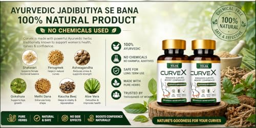 Image of Velna curvex ayurvedic herbal capsules for hips growth (Pack Of 2)