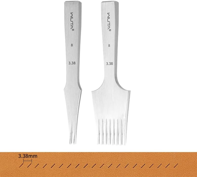 WUTA Leather Chisel All-Polished Die-Steel Puncher French Style Pricking Iron Sharp Leather Punching Tool Kits