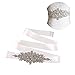 E-Clover Rhinestone Ribbon Sash Belt for Bridal Women's Wedding Dress Belt (Off White)
