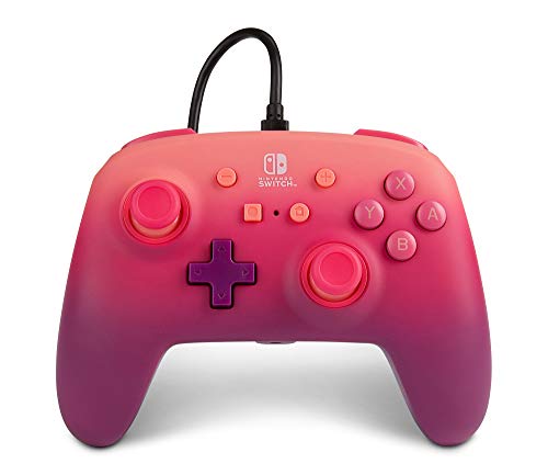 Verbesserter Kabelgebundener PowerA Controller für Nintendo Switch – Fuchsia Fantasy, Gamepad, Game-Controller, Kabelgebundener Controller, Offiziell Lizenziert