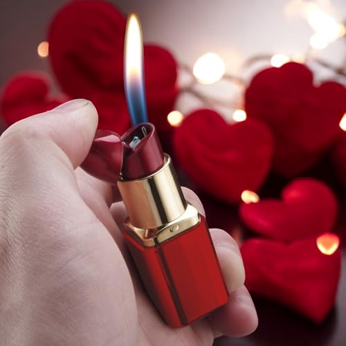 Encendedor Labial Recargable Butano Llama Suave Rojo miniatura 4