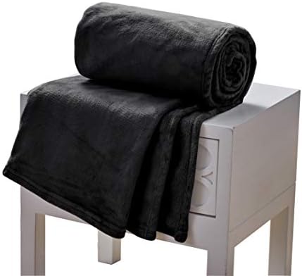 Softan Fleece Throw Blanket for Couch Grey Thick Flannel Fleece Blankets for Bed Lightweight Plush Fuzzy Cozy Soft Dark Grey Throw Blanket for Sofa,130 x 150cm