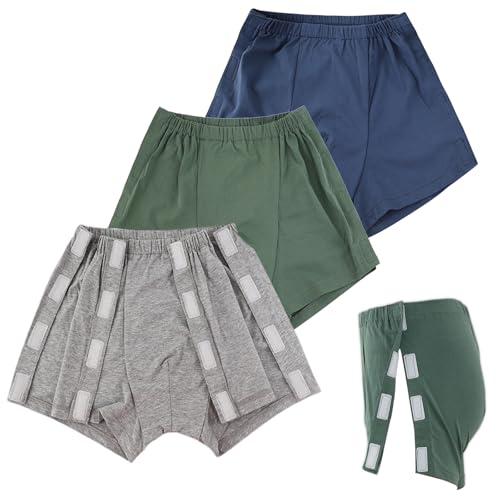 BOYUDZLTD 3 PCS Post Surgery Shorts for Men, Tear Away Shorts, Post Surgery Briefs, Disabled...