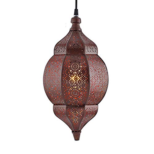 Homesake Moroccan Hanging Pendant Lights - Vintage Handcrafted Metal Ceiling Lamps, Jhumar Chandelier for Living Room, Bedroom, Dining Room - LED Compatible, Festive Lighting, Home Decor