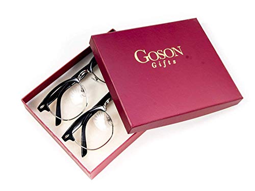 Image of Goson Vintage-Inspired Horn Rimmed Eyeglasses Stylish, UV400 Protection, Perfect for Retro Vintage Fashion, Parties, Outings