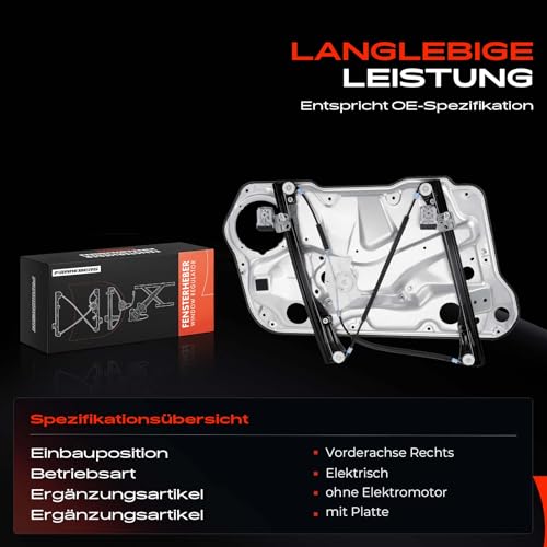 Frankberg Fensterheber Mit Grundträger Vorne Rechts Kompatibel mit B-o-r-a 1J2 1J6 Golf IV 1J1 1J5 1997-2006 1J4837462H