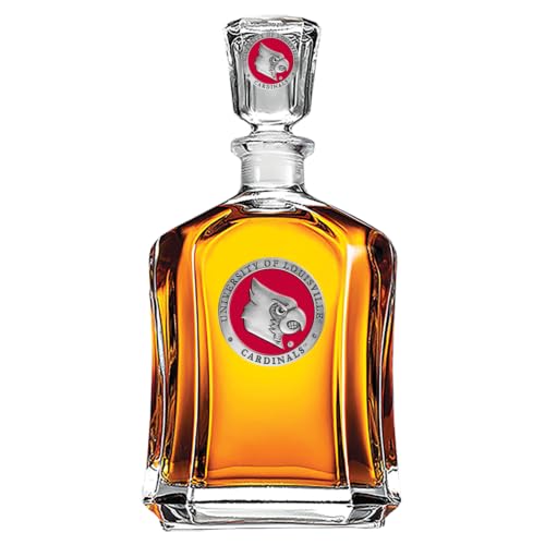 Image of Heritage Pewter Louisville Capitol Decanter | 24 OZ Whiskey Decanter for Liquor with Airtight Stopper | Expertly Crafted Pewter Glass Clear