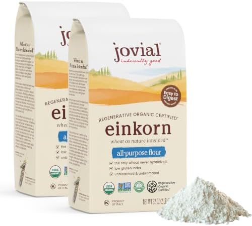 Jovial Organic Einkorn Unbleached All Purpose Flour, Non-GMO, 32 Oz, 2 Pack