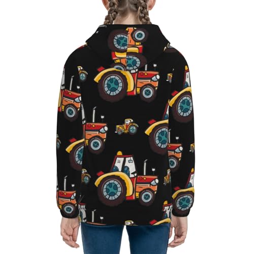 Cartoon Tractor Kids Pullover Hoodies Boys Sweatshirts Girls Athletic Clothes with Pocket4