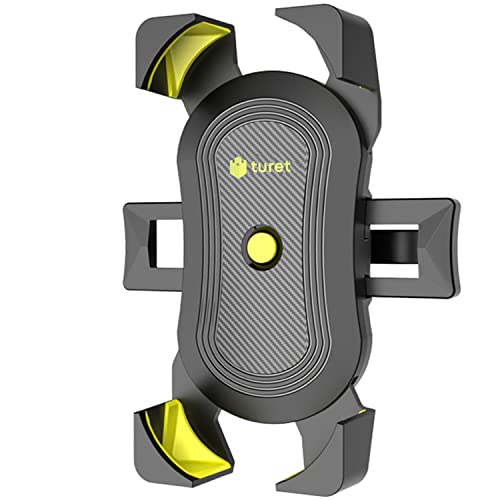Turet Mobile Holder for Bikes— Phone Holder for Bike, Scooty, and Cycle with 360° Rotating Handlebar Stand, Automatic Silicone Grip, Waterproof Bike Phone Mount, GPS Bike Mobile Holder – Black