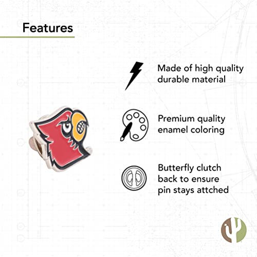 Desert Cactus University of Louisville Lapel Pins Cardinals U of L Cards Logo Enamel Made of Metal (Pin A)3