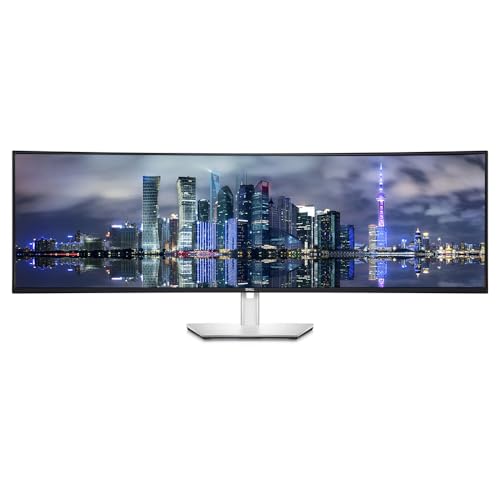 Image of Dell U4924DW Curved 49-inch 1440P 5K Dual Quad HD 60Hz 5ms UltraSharp Monitor, Full Dock, IPS, HDMI, DisplayPort, USB Hub, USB-C, Ethernet, Speakers and Desk Mount Monitor Stand (Renewed)