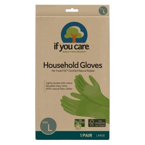 If You Care Latex Gloves, Large – 1 Pair (Pack of 1) – For Gardening, Dishwashing, Cleaning Kitchen and Bathroom – 100% Cotton Lined, Reusable for Women and Men, Green Cover