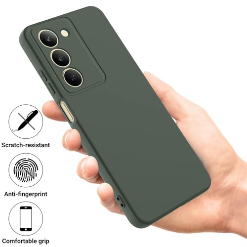Image of Back Cover for Mi Redmi 15 5G | Full Camera Protection | Premium Liquid Silicon Case | Flexible Bumper Case for Mi Redmi 15 5G (Military Green)