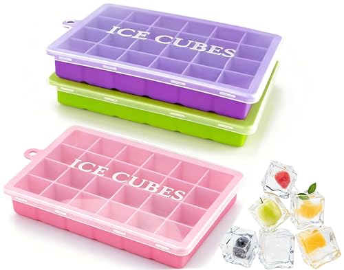 Bandejas de Hielo de Silicona 3 Pack con Tapa miniatura 1