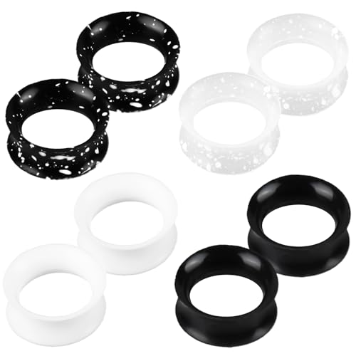 ONESING 8Pcs Silicone Gauges for Ears 20mm Flexible Ear Tunnels Gauges Double Flared Ear Gauges Hypoallergenic Ear Expander Stretching Set for Women Men Multicolor B
