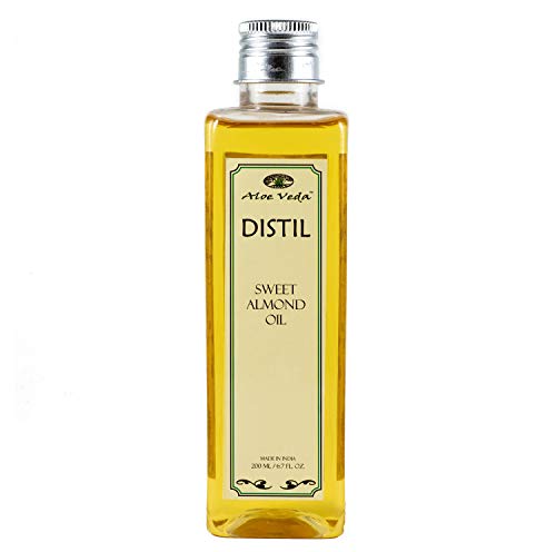 Aloe Veda Distil Cold Pressed Sweet Almond Oil for Hair and Skin,200ml
