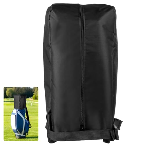 TIMCORR Golf Bag Cover 34 x 33 x 20 in Golf Bag Rain Cover Waterproof & Dustproof Golf Bag Cover Hood with Front Zipper Adjustable Straps and Bottom Opening Design Fits Stand & Cart Bags (Black)